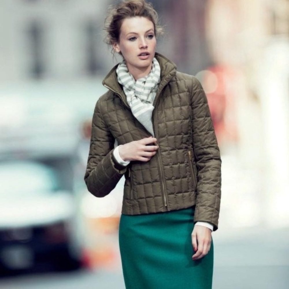 J. Crew Factory Olive Puffer Jacket